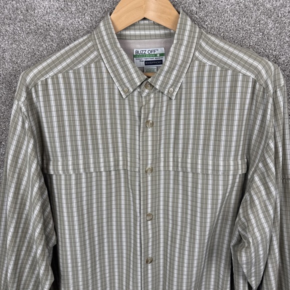 Exofficio Other - Exofficio Buzz Off Shield Long Sleeve Button Down Shirt Men's XL Beige Plaid